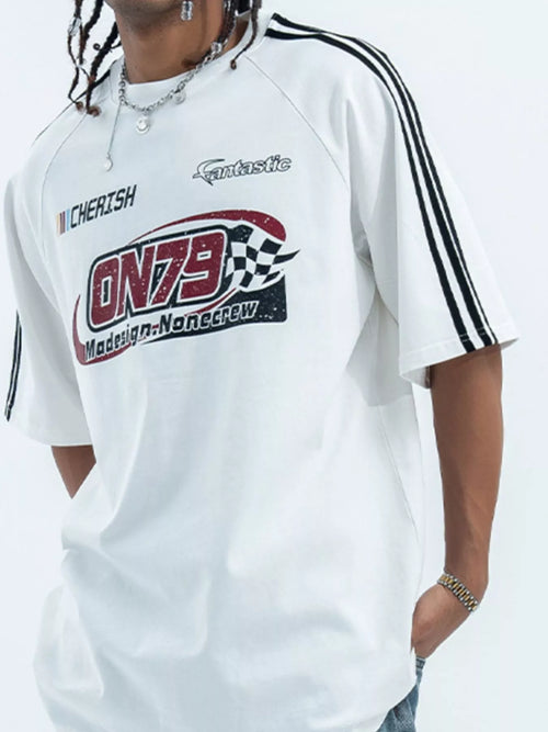 Men's ON79 Graphic Round Neck Oversized T-Shirt