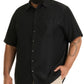 Van Heusen Men's Size Big Air Short Sleeve Button Down Poly Rayon Stripe Shirt, Black