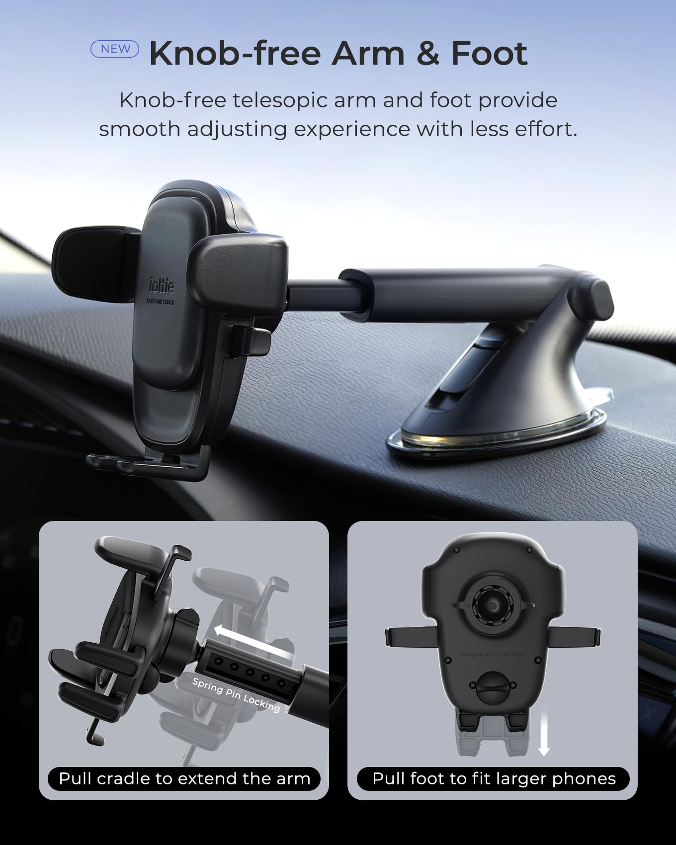 iOttie Easy One Touch 6 Universal Car Mount Dashboard & Windshield Suction Cup Phone Holder for iPhone Samsung, Google, All Smartphones