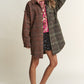 J.NNA Snap Down Tweed Plaid Contrast  Longline Shacket