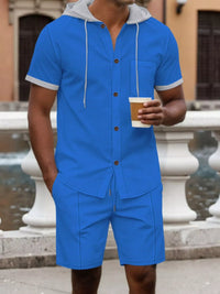 Men's hooded top and matching shorts set