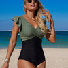 Ruffled Sleeve One-Piece Swimsuit