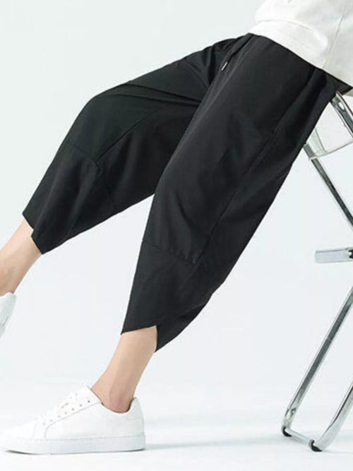 Men's Plus Size Casual Loose Cropped Pants