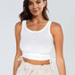 Drawstring Ruched Round Neck Tank