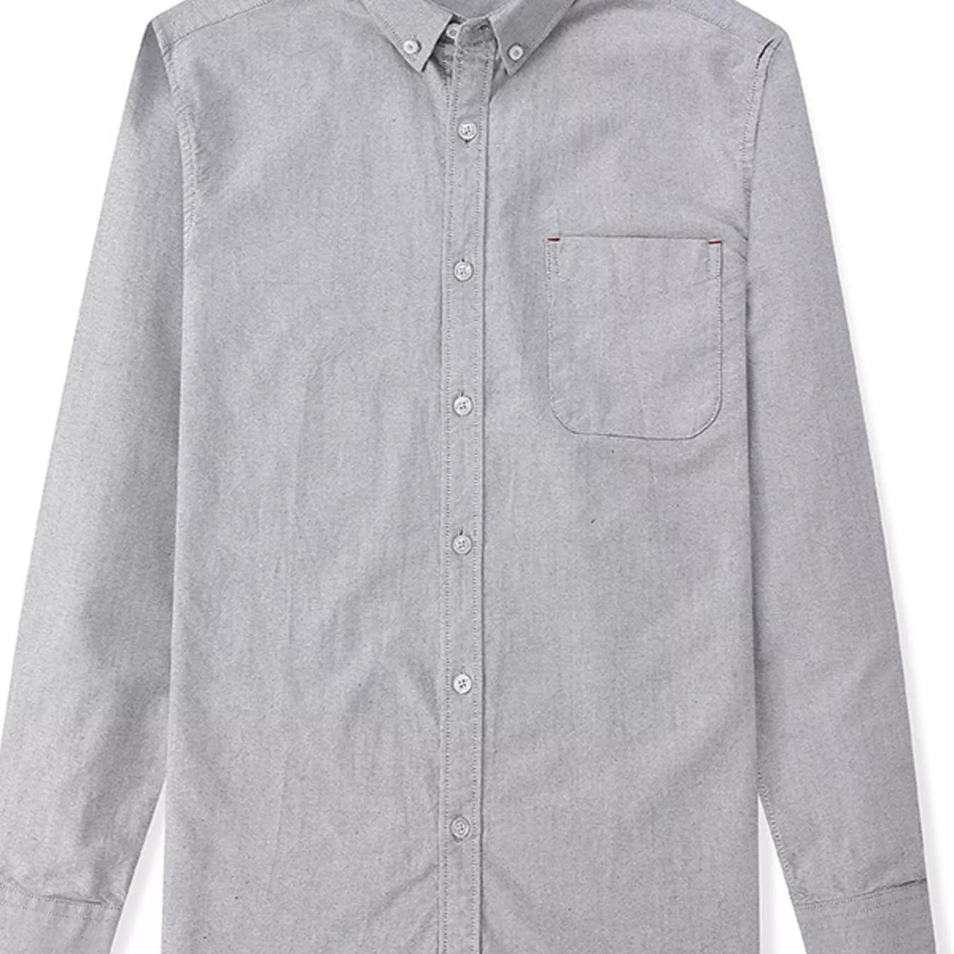 Men's Full Size Button Up Long Sleeve Shirt Plus Size in gray with a buttoned front and chest pocket.