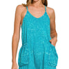 Zenana Acid Crinkle Washed Spaghetti Strap Romper