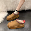 Round Toe Platform Slip-Ons