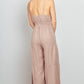 VERY J Sleeveless Ruched Wide Leg Jumpsuit