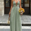 Striped Halter Neck Maxi Dress