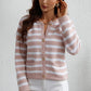 Striped Button Down Long Sleeve Cardigan