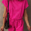 Mineral Wash Hollow Out Back Drawstring Waist Romper