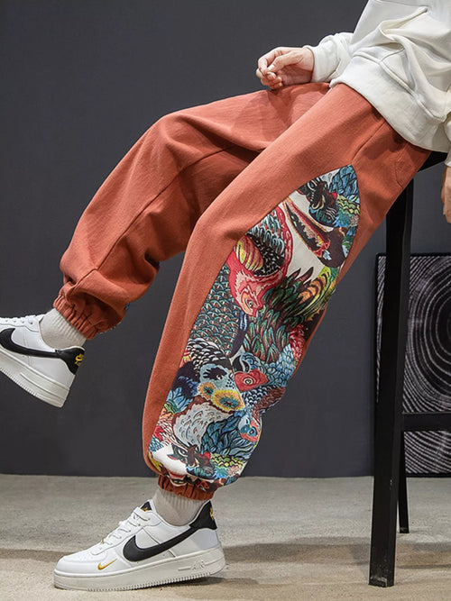 Men's Plus Size Printed Side Panel Joggers