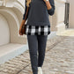 Devine Plaid Long Sleeve Hooded Top and Pants Set