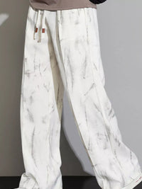 Men's Loose Fit Casual Pants with drawstring and pocketed design in thermal material, perfect for casual wear.