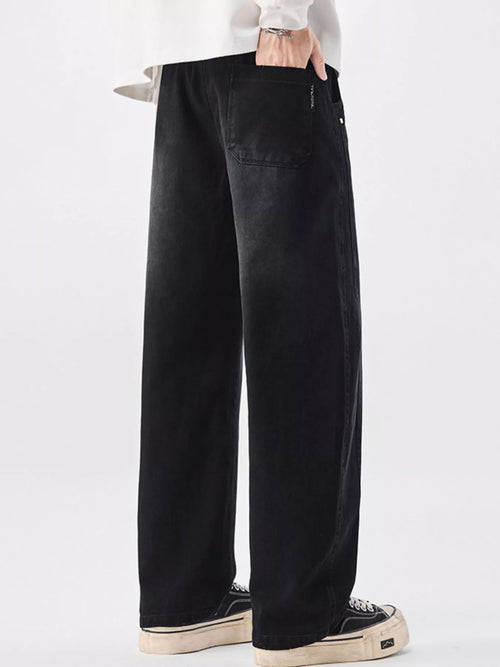 Men's Plus Size Vintage Wash Wide Leg Pants