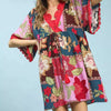 Umgee Abstract Print V-Neck Mini Dress