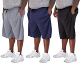 Real Essentials Men’s Big and Tall Mesh Active Quick Dry Fit Active Athletic Gym Shorts, Pack of 3