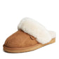 Dearfoams Womens Fireside Sydney Shearling Fur Indoor/Outdoor Scuff With Wide Widths Slipper, Chestnut, 8 US