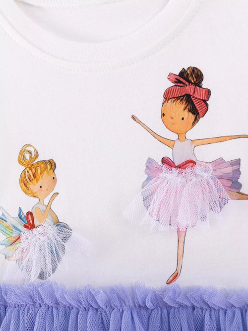 Children's Ballerina Round Neck Tulle Dress