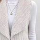 Open Front Fuzzy Vest Coat