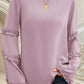 Devine Frill Round Neck Long Sleeve Top