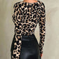 Leopard Scoop Neck Long Sleeve T-Shirt