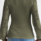 Mock Neck Lace Long Sleeve Top