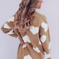 Heart Round Neck Long Sleeve Sweater