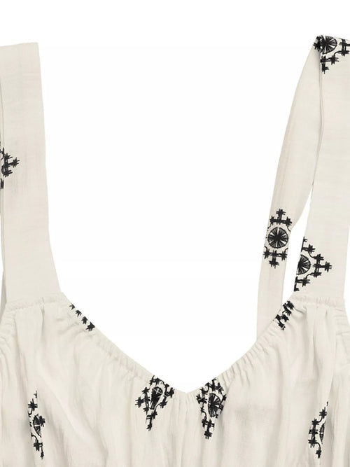 Printed Wide Strap Midi Dress