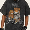 Men's Vintage Leopard Graphic Round Neck T-Shirt