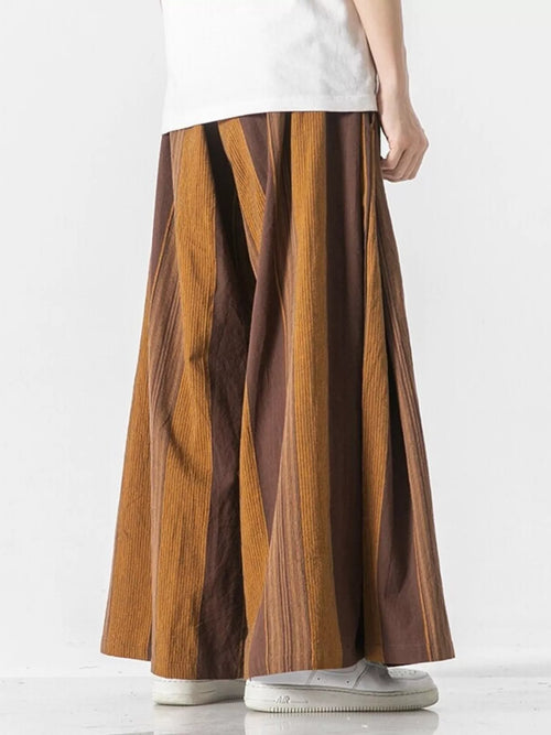 Men's Plus Size Striped Wide Leg Casual Pants