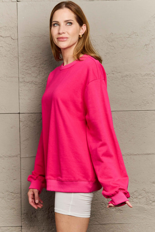 Full Size Round Neck Long Sleeve Sweatshirt