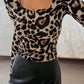 Leopard Scoop Neck Long Sleeve T-Shirt