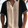 Men's Full Size Color Block Short Sleeve Shirt Plus Size