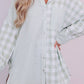 Pocketed Plaid Collared Neck Long Sleeve Shirt