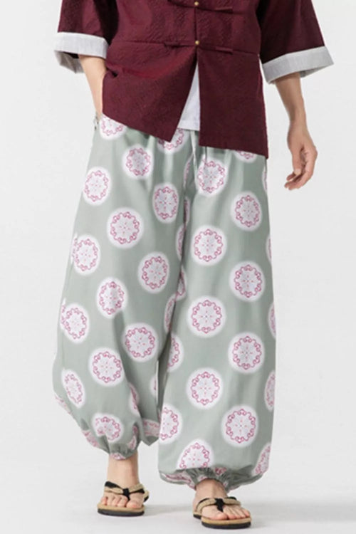 Men's Plus Size Printed Loose Fit Harem Pants