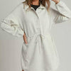 Umgee Half Zip-Up Drawstring Waist Dress