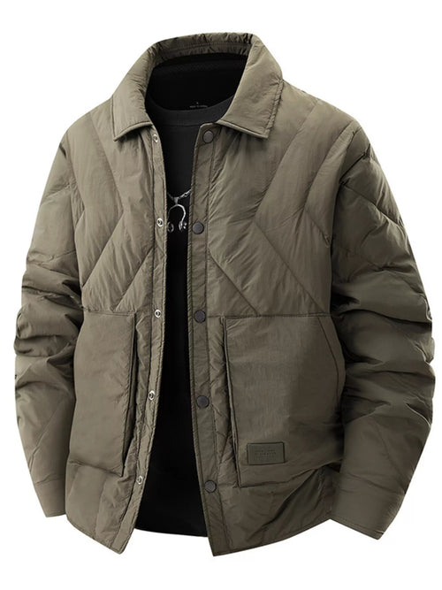 Men's Plus Size Quilted Padded Snap Down Jacket