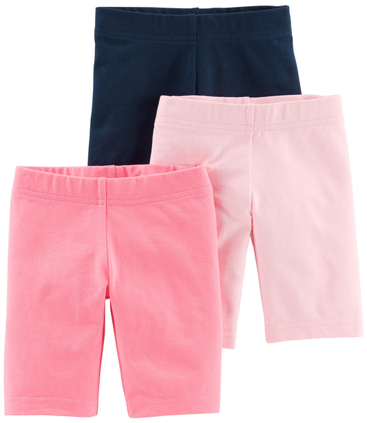 Simple Joys by Carter's Baby Girls' 3-Pack Bike Shorts, Pink/Navy