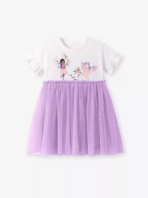 Children's Ballerina Round Neck Tulle Dress