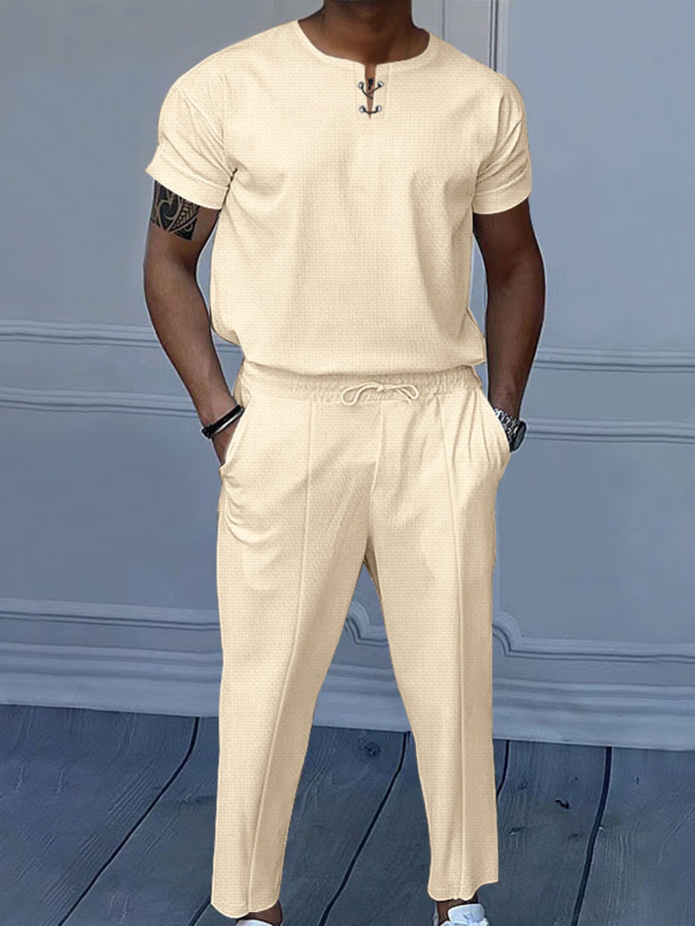 The Foster Top & Pants Set – short sleeve top and pants set, view 4
