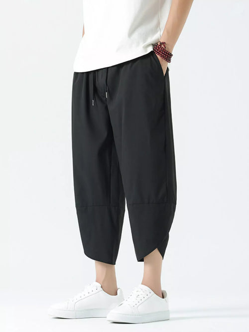Men's Plus Size Casual Loose Cropped Pants