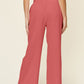 Double Take Full Size Texture Smocked Waist Wide Leg Pants