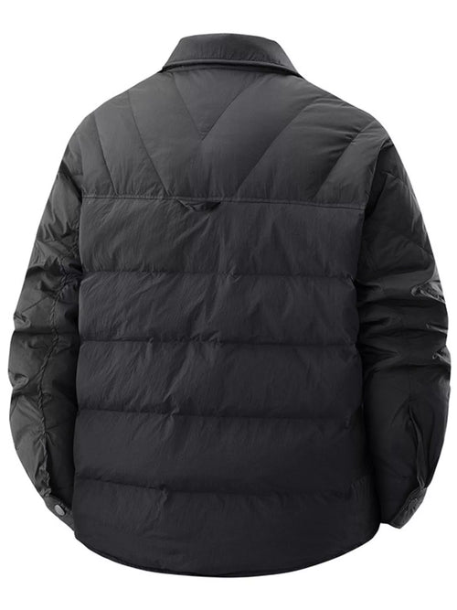 Men's Plus Size Quilted Padded Snap Down Jacket