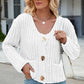 Round Neck Button Up Cardigan with Pockets