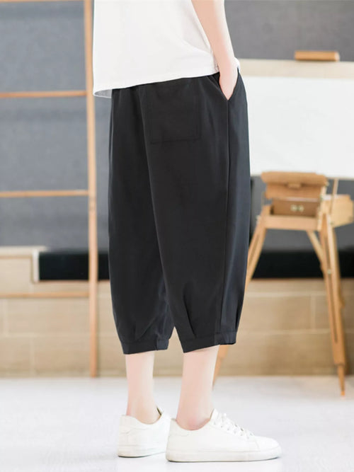 Men's Plus Size Lightweight Cropped Casual Pants