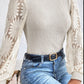 Mock Neck Lace Long Sleeve Top