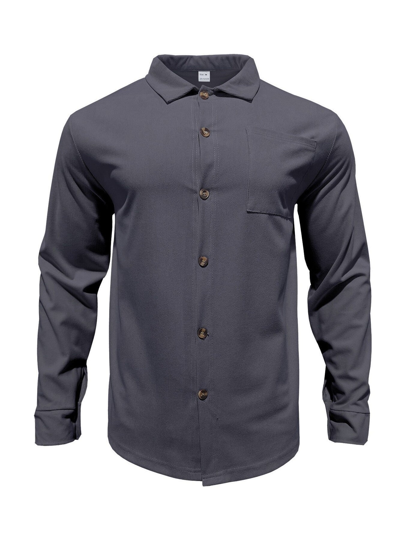 Men's long-sleeve button-up shirt and matching pants set