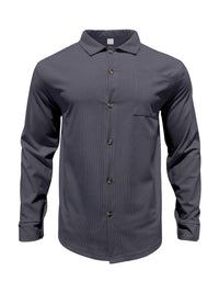Men's long-sleeve button-up shirt and matching pants set