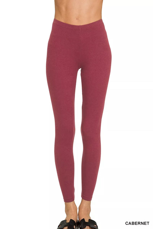 Zenana Premium Cotton Full Length Leggings
